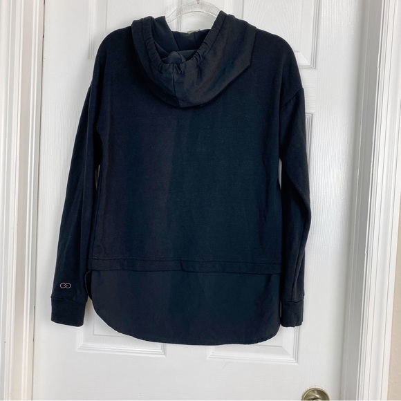 Calia Mixed Media Active Hooded Pullover Sweatshirt in Black - Picture 4 of 5